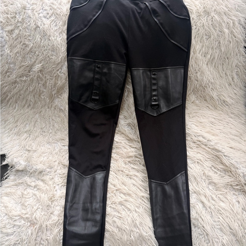 Killstar Black High-Waist Panel Leggings LIKE NEW